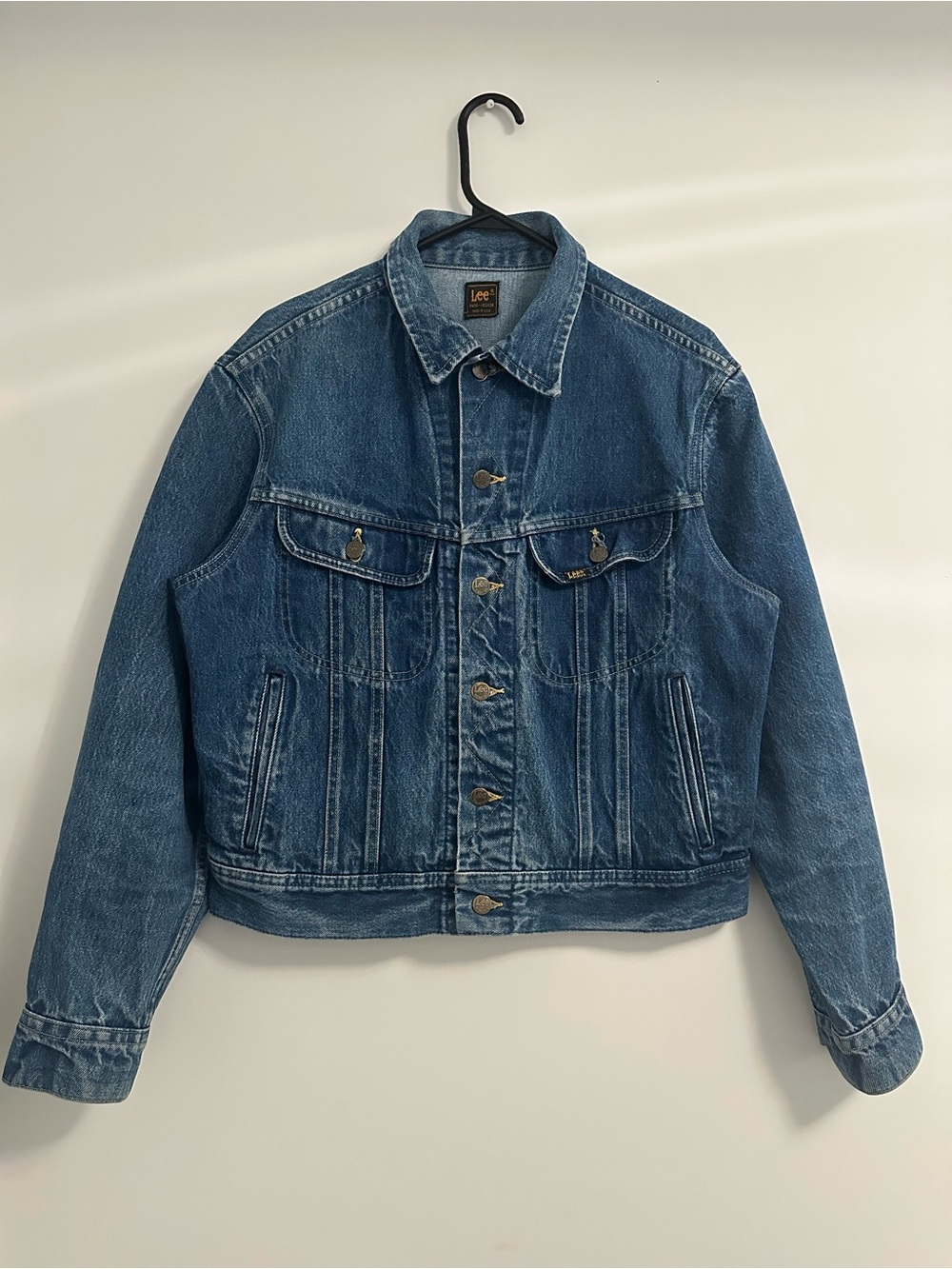 Vintage 1980s Lee Rider Denim Trucker Jacket Made in USA Size Medium